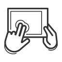 control, gesture, handheld, landscape, swipe, tablet, touchscreen svg vector icon