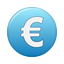 currency,blue,euro,money,cash,coin icon