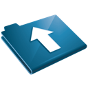 arrow, blue, folder, up, upload icon