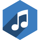 hexagon, itunes, media, shadow, social svg vector icon