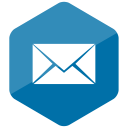 colored, hexagon, high quality, mail, media, social, social media svg vector icon