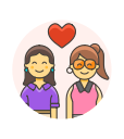 couple, lesbian, love svg vector icon