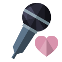 microphone,heart icon