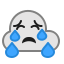 cloud, cry, emot, rain, smiley, weather svg vector icon