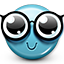 emot, geek, glasses, nerd, smiley, smiley face icon