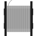 3d print, filament, grey, spool svg vector icon