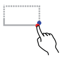 gestureworks, rectangle, shape, stroke icon