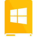 amber, drive, white, windows icon