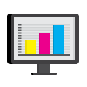 analytics, market data, monitor, research, screen, seo, statistics svg vector icon