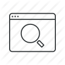 browser, find, search, site, web, website, zoom icon