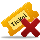 remove, ticket icon