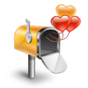 box, hearts, mail, mail box w/ hearts icon