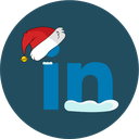 christmas, linkedin, snow, social icon