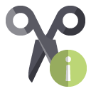 scissors,info icon