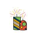 bombs, diwali, festival, fireworks, lights svg vector icon