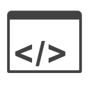 application, code, m svg vector icon