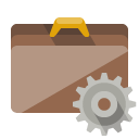 briefcase,gear icon