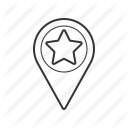 bookmark, direction, favorite, location, navigation, pin, star icon
