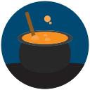 halloween, witch cooking svg vector icon