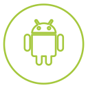 android, circles, line, mobile, neon, share, social svg vector icon