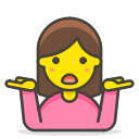 1, shrugging, woman svg vector icon