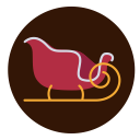 christmas, ride, santa, sleigh, transport svg vector icon