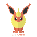 flareon, fuego, kanto, pokemon svg vector icon