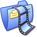 folder,blue,video icon