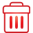 basic, bin, red icon