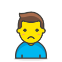 1, frowning, man svg vector icon