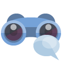 binoculars,speech,bubble icon