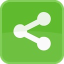 communication, connection, green, network, share, square icon