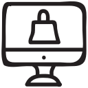 computer, delivery, ecommerce, monitor, online, product, shipping svg vector icon