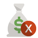 money,bag,cross icon