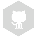 github, gray, six svg vector icon