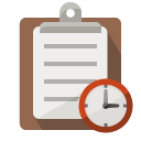 clipboard,clock icon