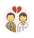 breakup, couple, gay svg vector icon