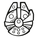 falcon, fan art, millennium, scifi, star wars, starwars svg vector icon
