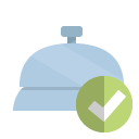 front,desk,checkmark icon