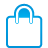 bag, basic, blue, shopping icon