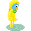 bird, rain, raincoat, twitter icon