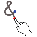 and, gestureworks, stroke icon