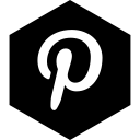 hexagon, media, pinterest, social svg vector icon