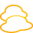 basic, clouds, weather, yellow icon