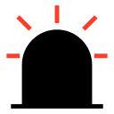 alarm, alert, policevan, transport svg vector icon