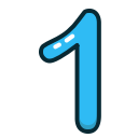 blue, number, numbers, one, study svg vector icon
