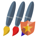 brush,shield icon