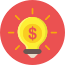 bulb, dollar, financial, idea, light, mone, money svg vector icon