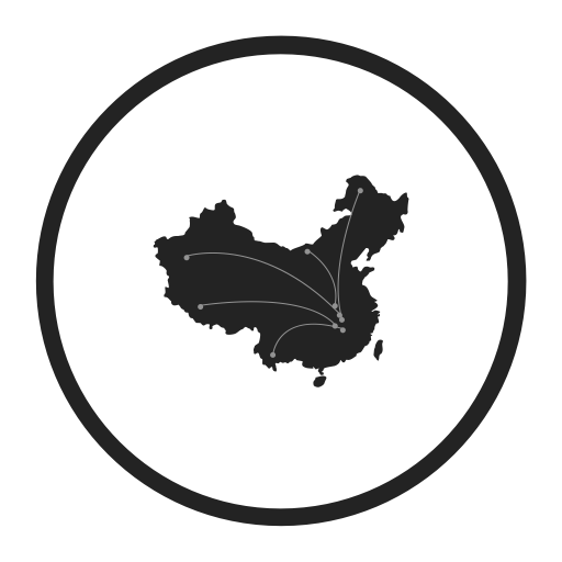 China Path Map svg vector icon