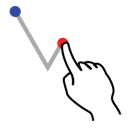gestureworks, left, shape, stroke, tick icon